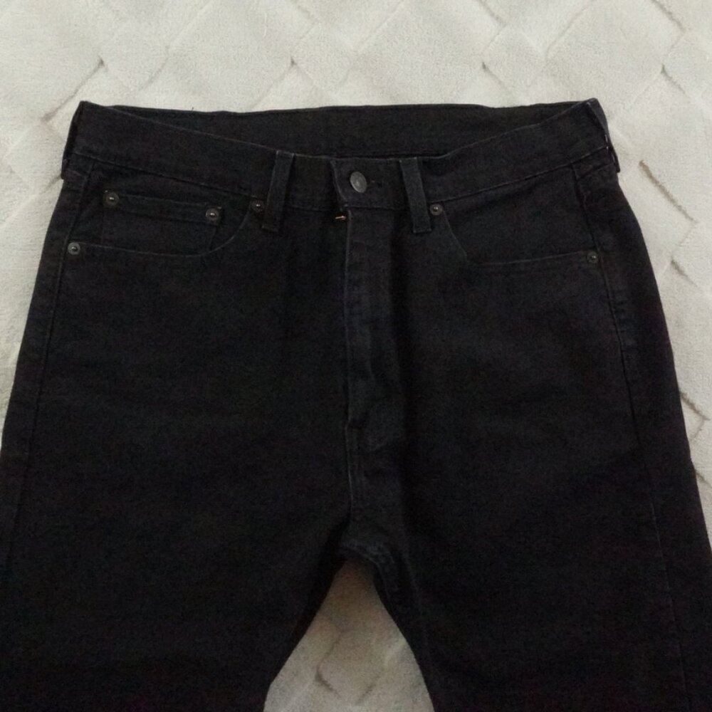 Levi's 505 Classic Straight Leg Jean Mens 33x34 Black Denim - Picture 2 of 9